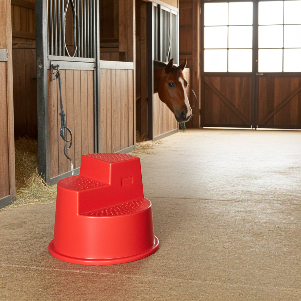 Circular Three Step Horse Mounting Block