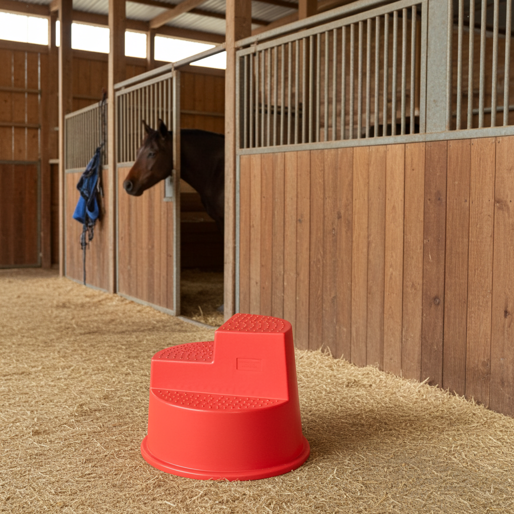 Circular Three Step Horse Mounting Block