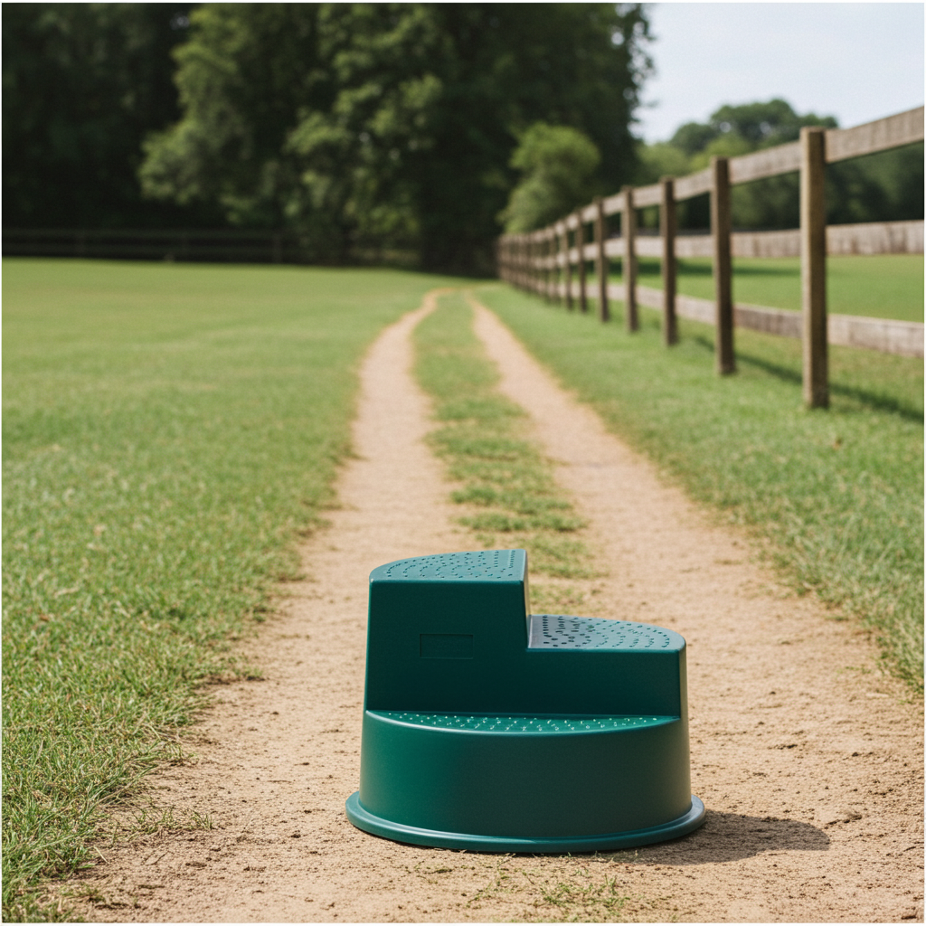 Circular Three Step Horse Mounting Block