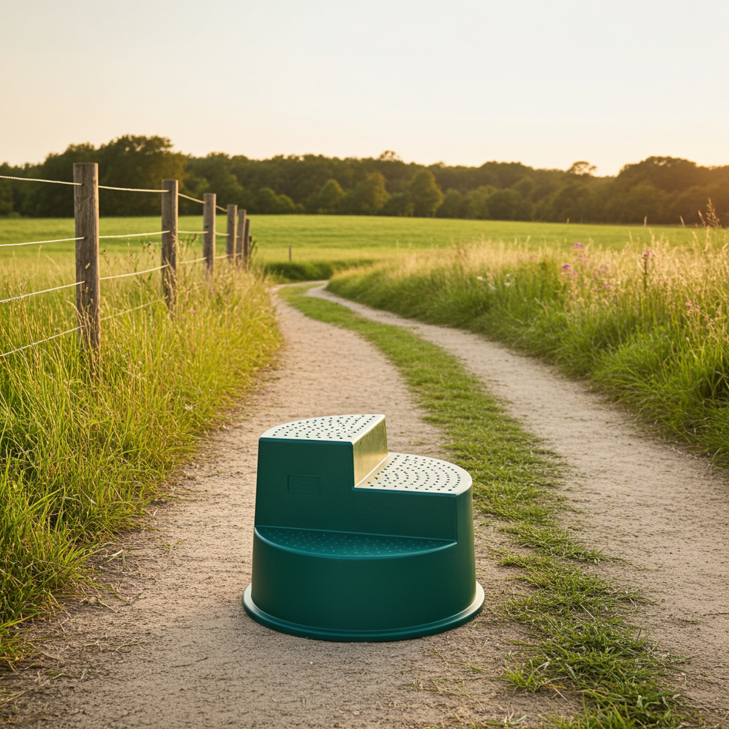 Circular Three Step Horse Mounting Block